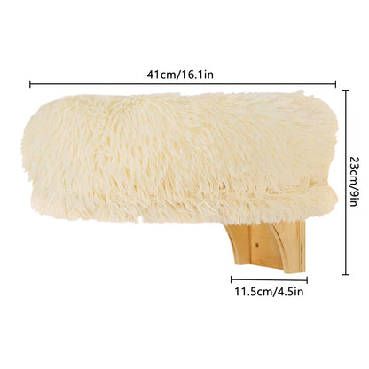Wall Mounted Wooden Cat Space, Small Pet Bed Cat Furniture, Winter Cat Perch with Supports