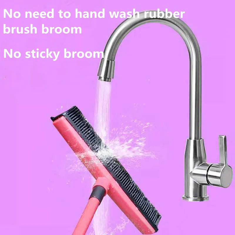 Multifunctional Telescopic Broom Magic Rubber Besom Cleaner Pet Hair Removal Brush Home Floor Dust Mop & Carpet Sweeper