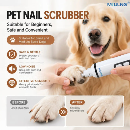 Pet Nail Grinder with LED Light and LCD Display, 3-Speed Silent Diamond Drill, 1200Mah USB-C Rechargeable, Suitable for Dogs and Cats