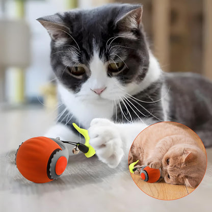 Speedy 2.0 Tail Upgrade Speedy 2.0 Tail Cat Toy,2025 New Turbo Smart Interactive Cat Ball for Indoor,Automatic Moving Smart Toys Withtail Two Speed Adjustment (Orange)