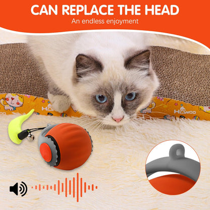 Speedy 2.0 Tail Upgrade Speedy 2.0 Tail Cat Toy,2025 New Turbo Smart Interactive Cat Ball for Indoor,Automatic Moving Smart Toys Withtail Two Speed Adjustment (Orange)